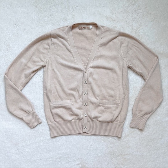 Campure Beige Button Down Cardigan Size Small - Picture 1 of 9